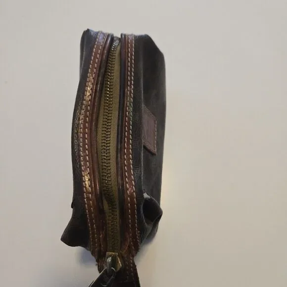 CELINE Old Vintage Pouch PVC Leather Cosmetic Bag Authentic Brown - Picture 4 of 16